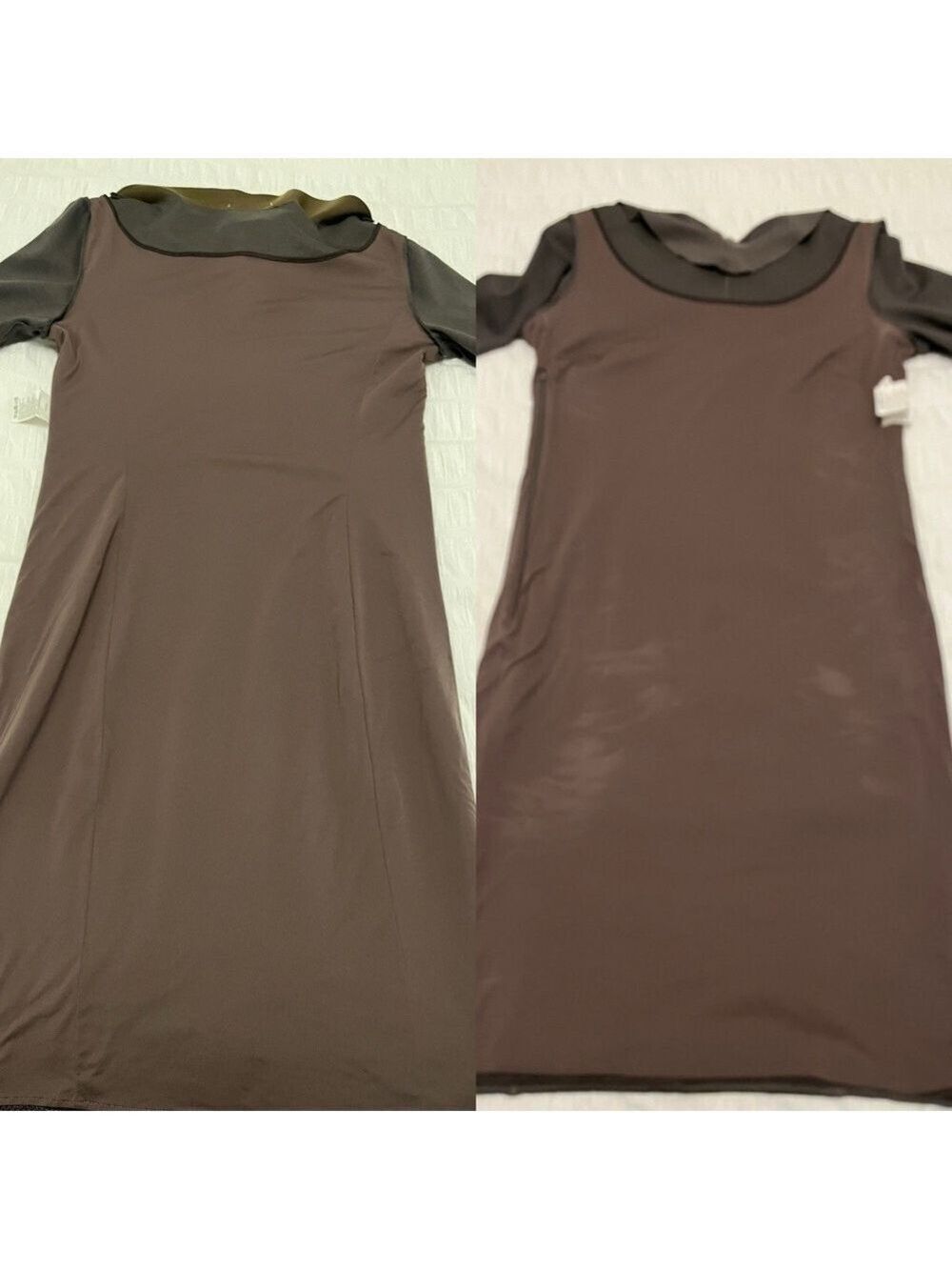 MARELLA Boat Neck Dress Jersey Wool Blend Classic Neutral Elegant Minimalist - Picture 17 of 17